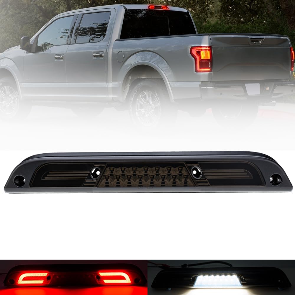Led Third Brake Light for 15-20 F'ord F150 17-22 F250 F350 Super Duty Ranger Maverick Rear Center High Mount Stop Lamp CHMSL White Cargo lamp Strobe