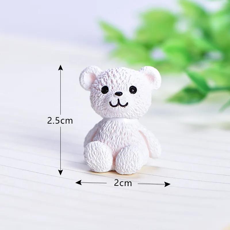 Colorful Simulation Plush Bear Doll DIY Birthday Cake Dessert Decor Topper Children's Day Valentine's Creativity Love Gift Flag