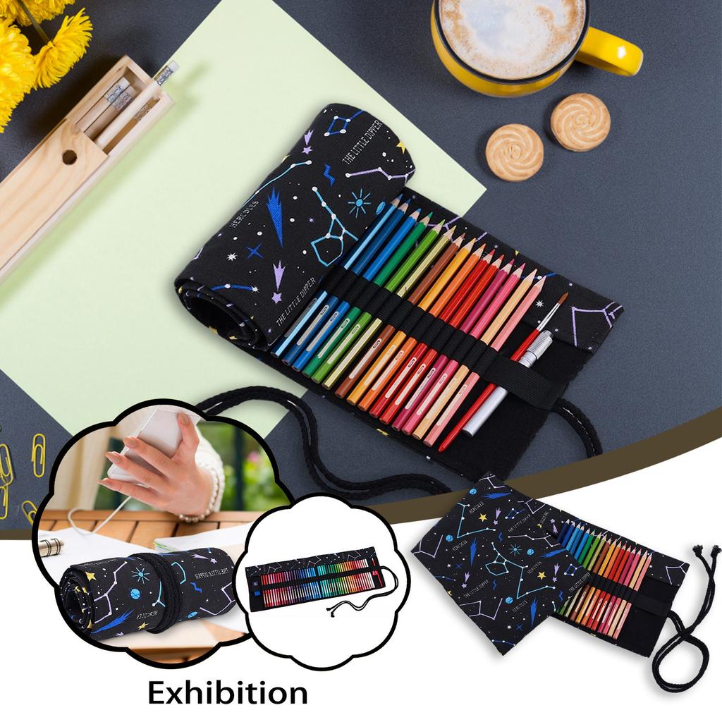 Складной пенал для карандашей, держатель для ручек, холщовая упаковка, сумки-органайзер, пенал, школьный пенал, чехол