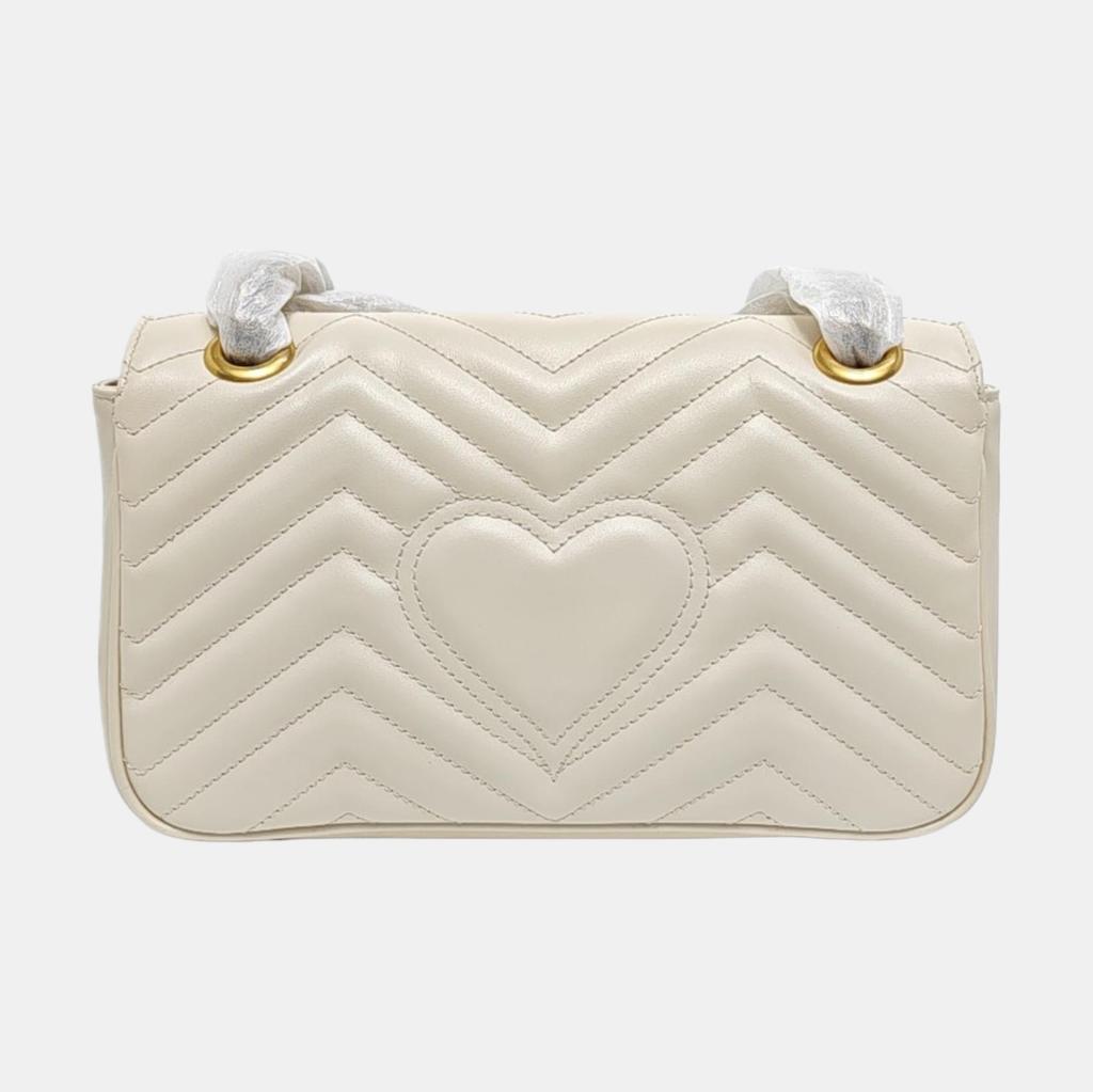 [Pre-Owned] GG Marmont Gold Logo Quilted Chain Shoulder Bag Small - Excellent #1V34W91