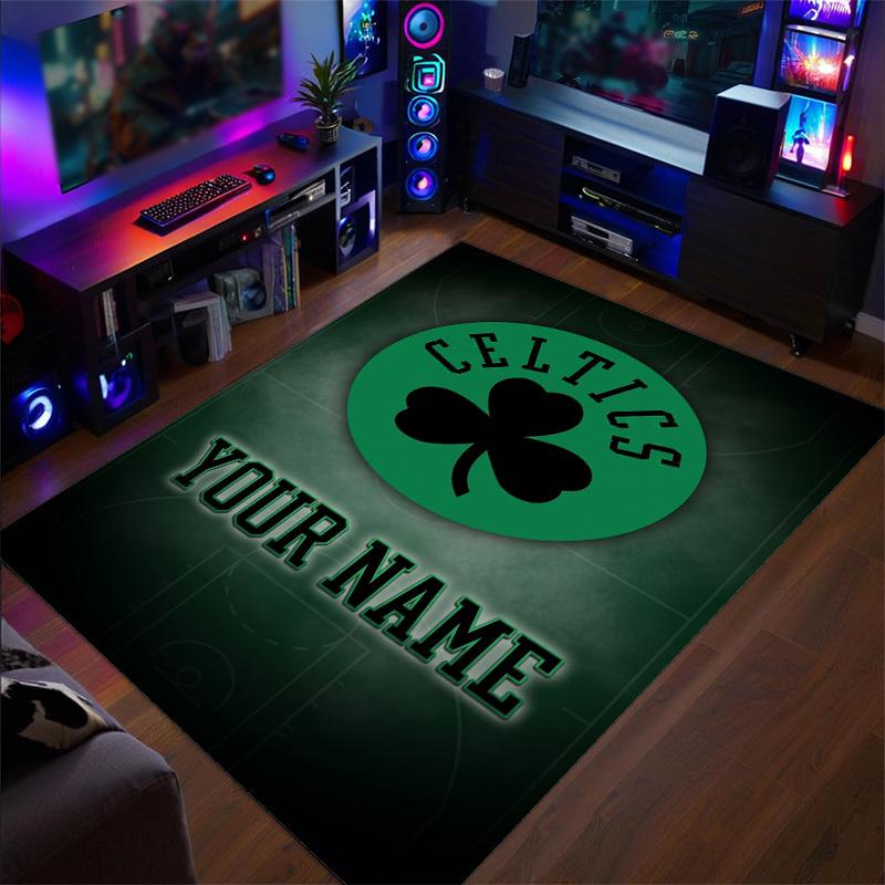 Crystal Velvet Rug Celtic FC Print Custom Name Text Floor Mat Home Decor