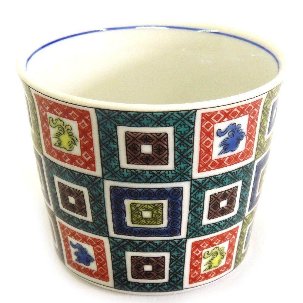 Waza No Kura Stylish Kutani Ware Soba Choko (Soba Cup) with Iroe Stone Pavement Design, Ceramic, High-Quality Brand, Japanese Tableware, Made In Japan