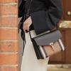 Burberry Vintage Check Leather Crossbody Bag, Luxury Black Gold-Tone Hardware Clutch Handbag for Women, Daily Commute & Evening Out 39808251
