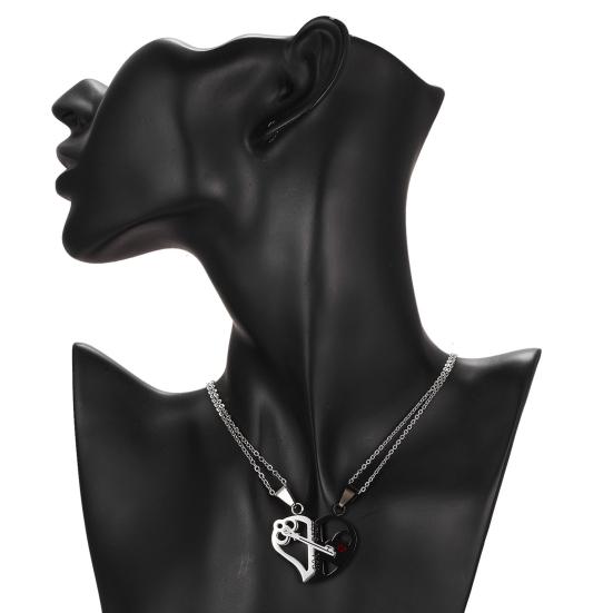 1 пара парных ожерелий в форме сердца, креативный унисекс, хорошее качество изготовления, парный кулон для подарка