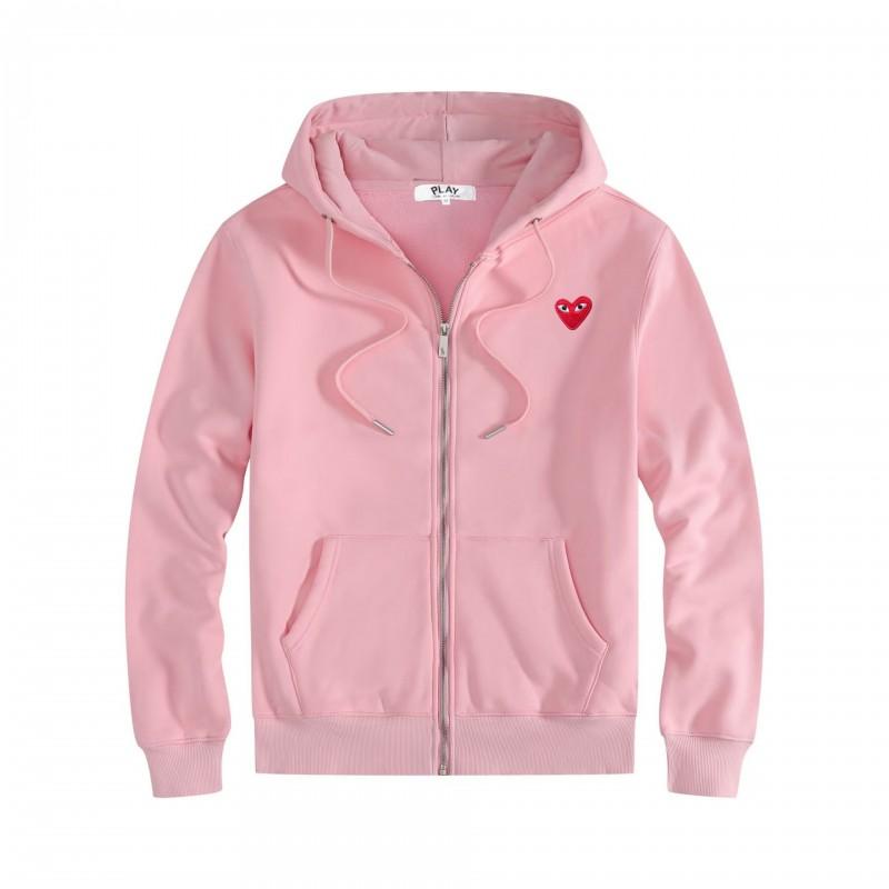 Unisex Hooded Zip-Up Sweatshirt With Heart Print Lightweight Warm Casual Pullover Fall Youth Streetwear