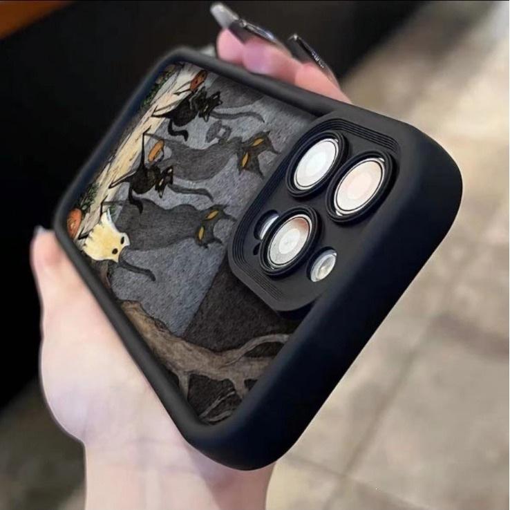 Мультяшный призрачный котенок подходит для чехла на телефон Apple 16PRO 16promax, милый iPhone13, противоударный 12, мягкий