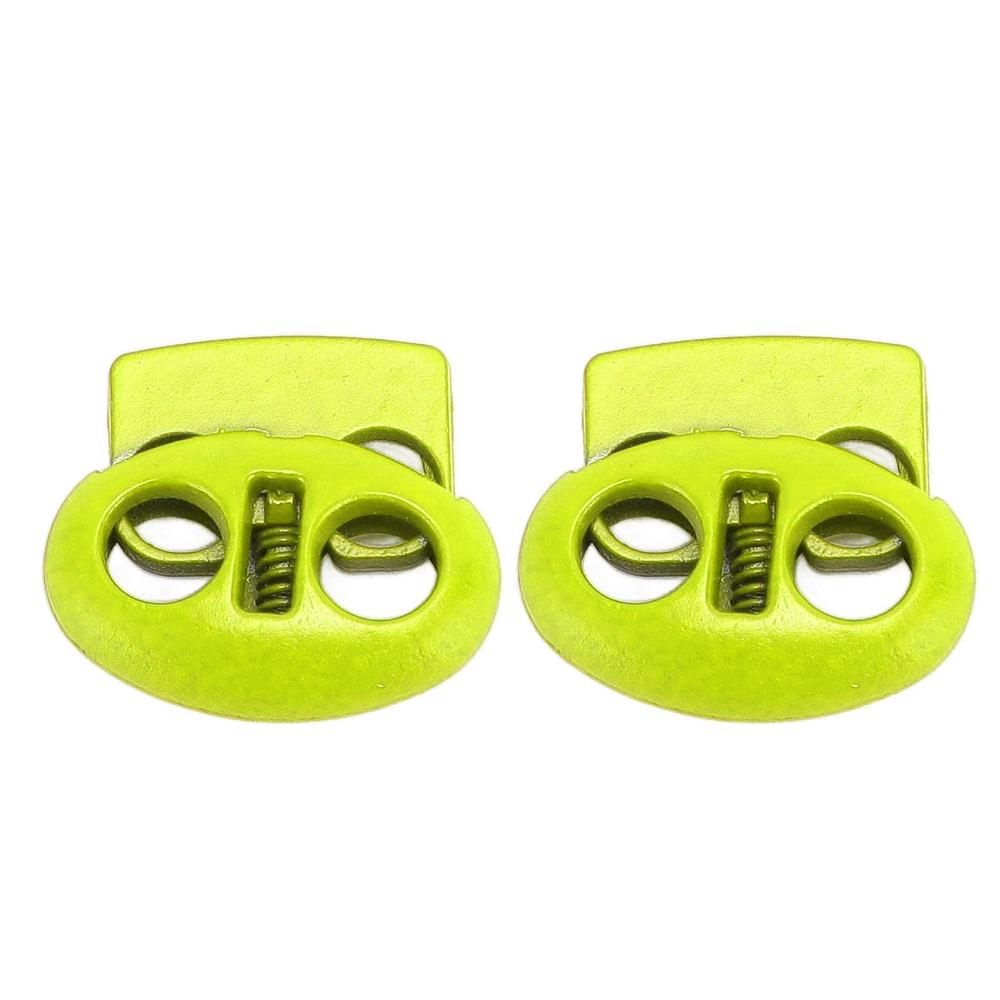 30pcs 17x15mm Spring Stopper Fasteners Double Hole Design Double Hole Toggles For Drawstrings