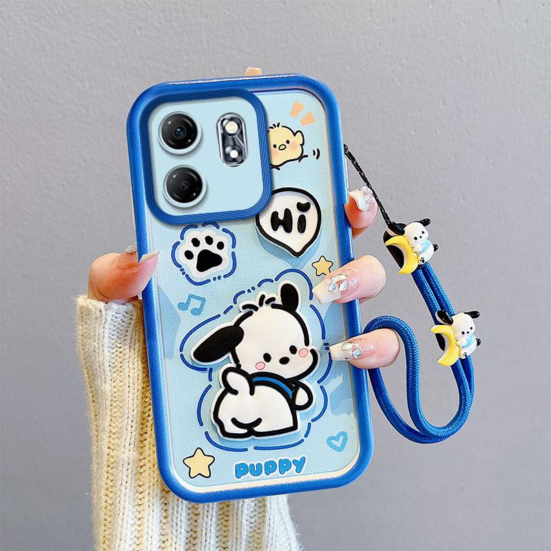 KEYSION Противоударный чехол для Infinix Smart 9 9 HD со шнурком Мягкий силиконовый милый 3D мультяшный чехол для телефона с куклой для Infinix Hot 50i