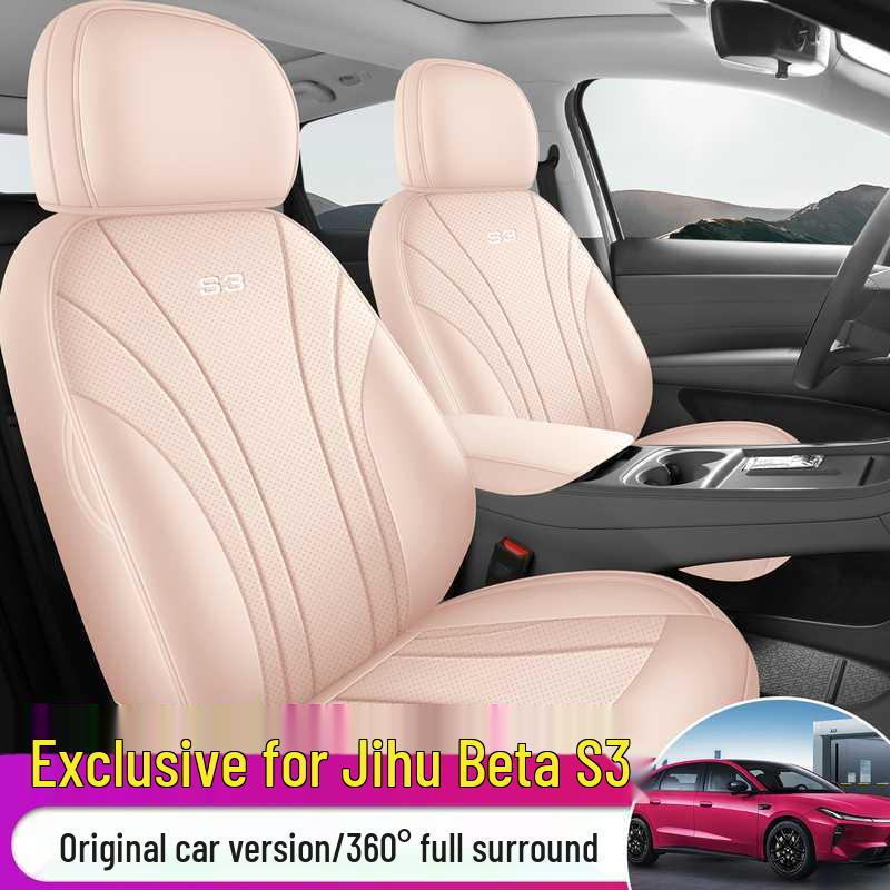 Jihu Beta S3 Universal Leather Seat Covers, Breathable & All-Season, Fits 26 Models