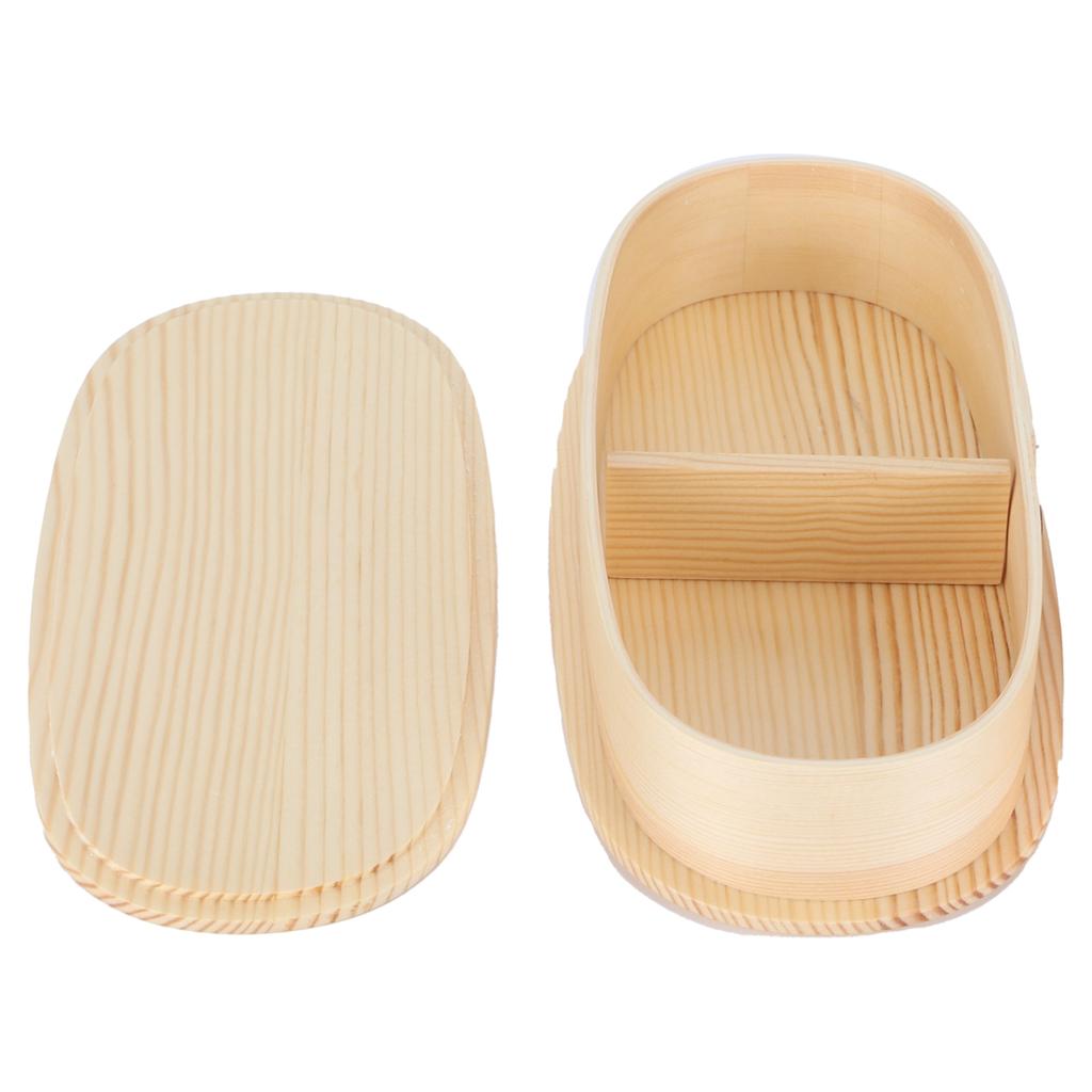 Lunch Box Set Japanese   Wooden Food Storage Container for Students Workers 19x10x9.5cm