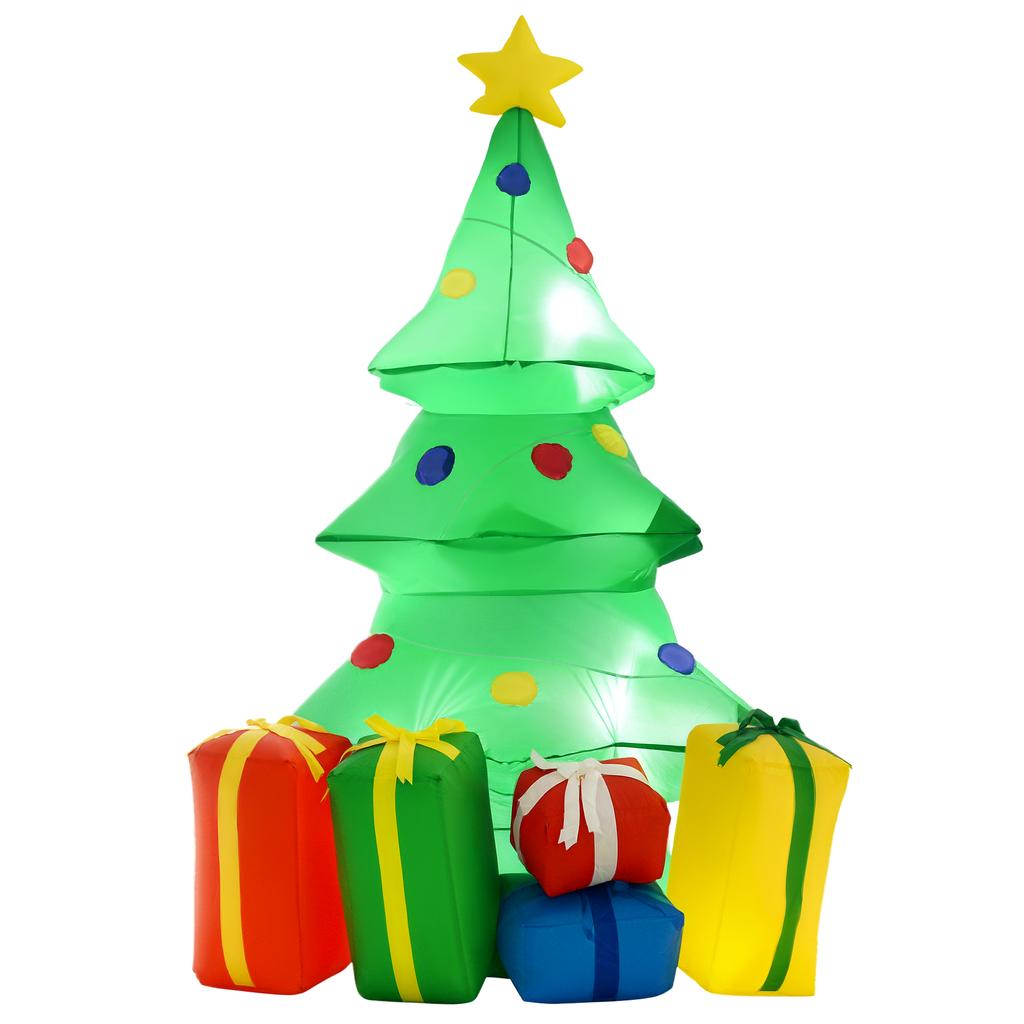 5ft Inflatable Christmas Tree Xmas Air Blown Holiday Decoration LED Lawn Yard Outdoor Ornaments
