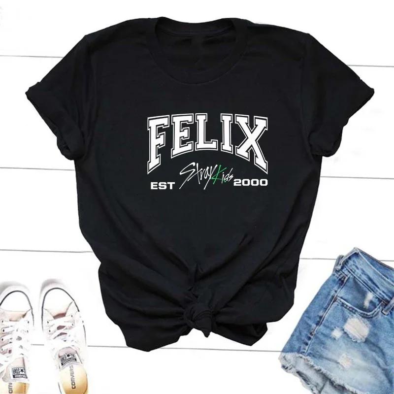 Футболки с участниками Stray Kids ZX TEE Футболка в корейском уличном стиле Футболка с графикой K-pop концерта SKZ Бан Чан Чанбин Ли Но Группа Музыкальная футболка