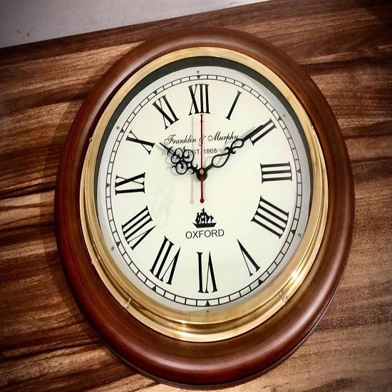 40.64 Cm Heavy Wooden Wall Clock by Franklin  Murphy EST. 1868 Oxford Style  Elegant Functional Decor for Home
