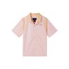 Letter Print Cuban Collar Short Sleeve Shirt Women Shirts Light-Pink DZ3341-610