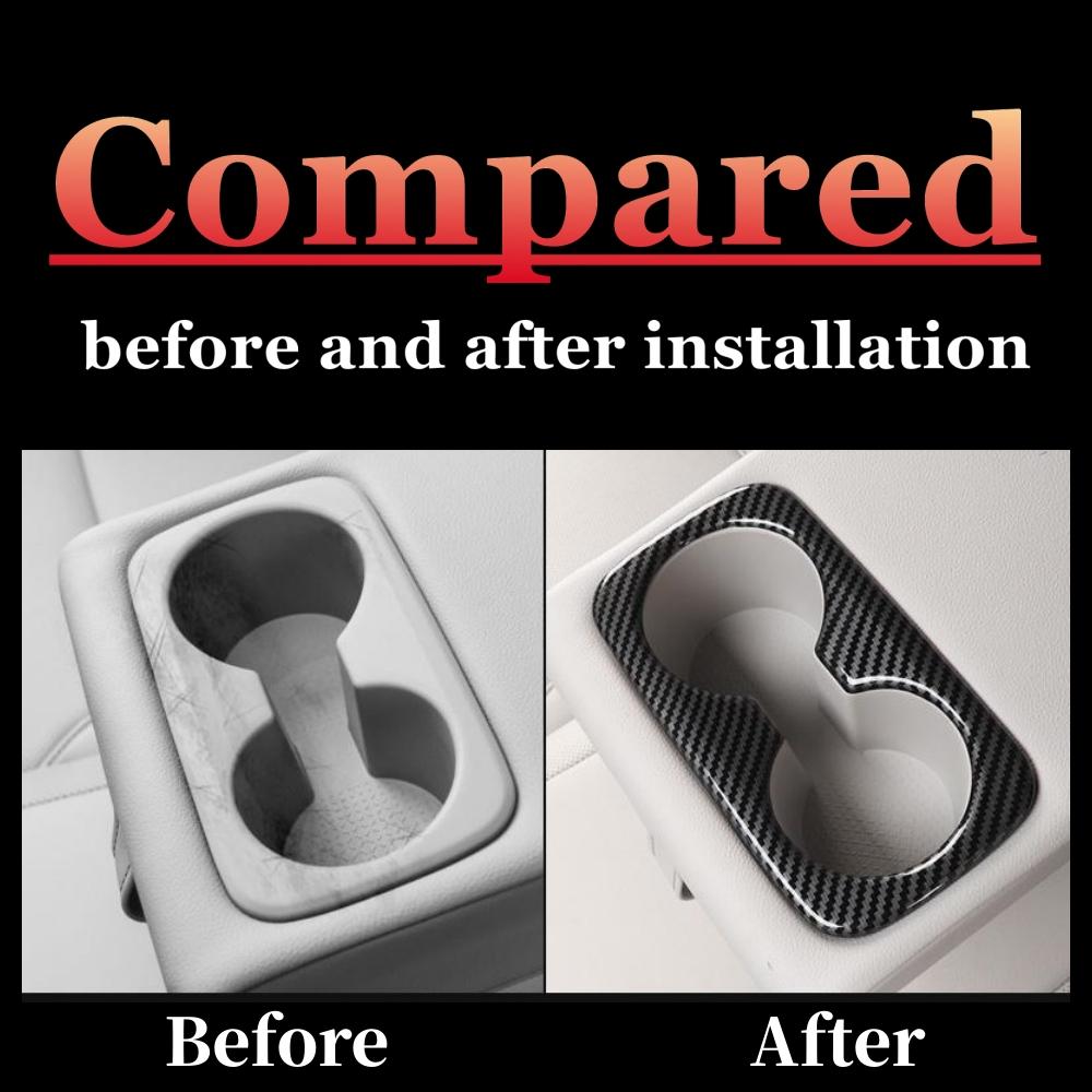 For Hyundai Tucson NX4 2021 2022 2023 Hybrid N Line ABS Car Seat Back Row Water Cup Holder Cover Frame Trim Sticker Accessories
