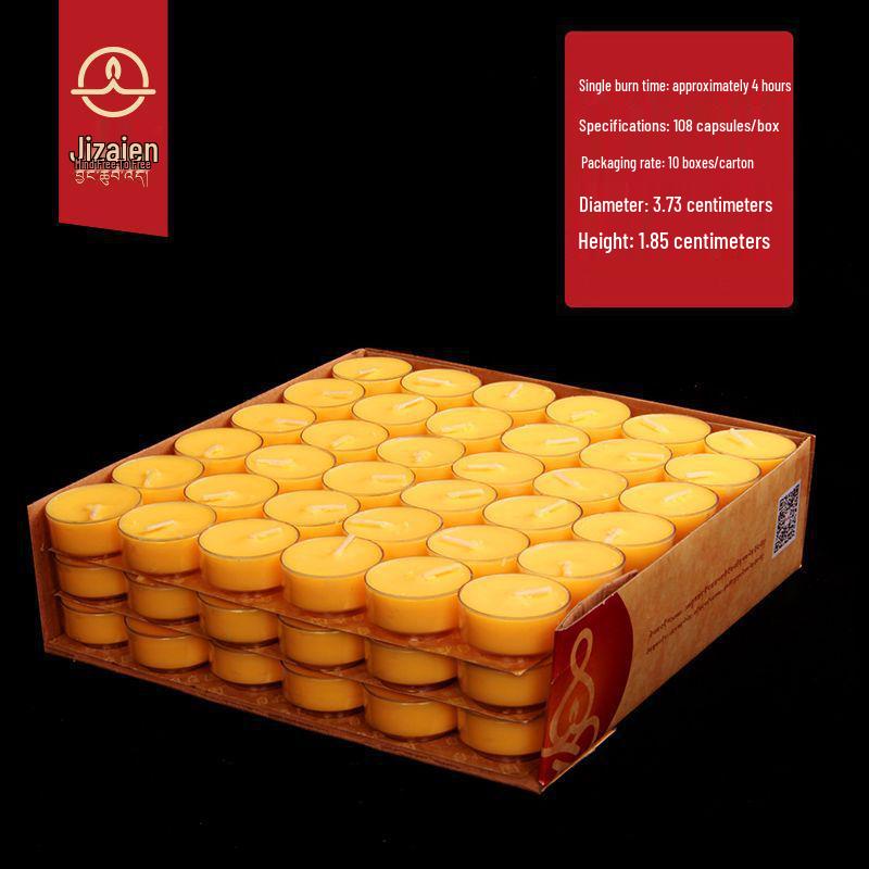 Лампада-лотос из топленого масла для подношения Будде - Доступна с длительностью горения от 1,5 до 24 часов