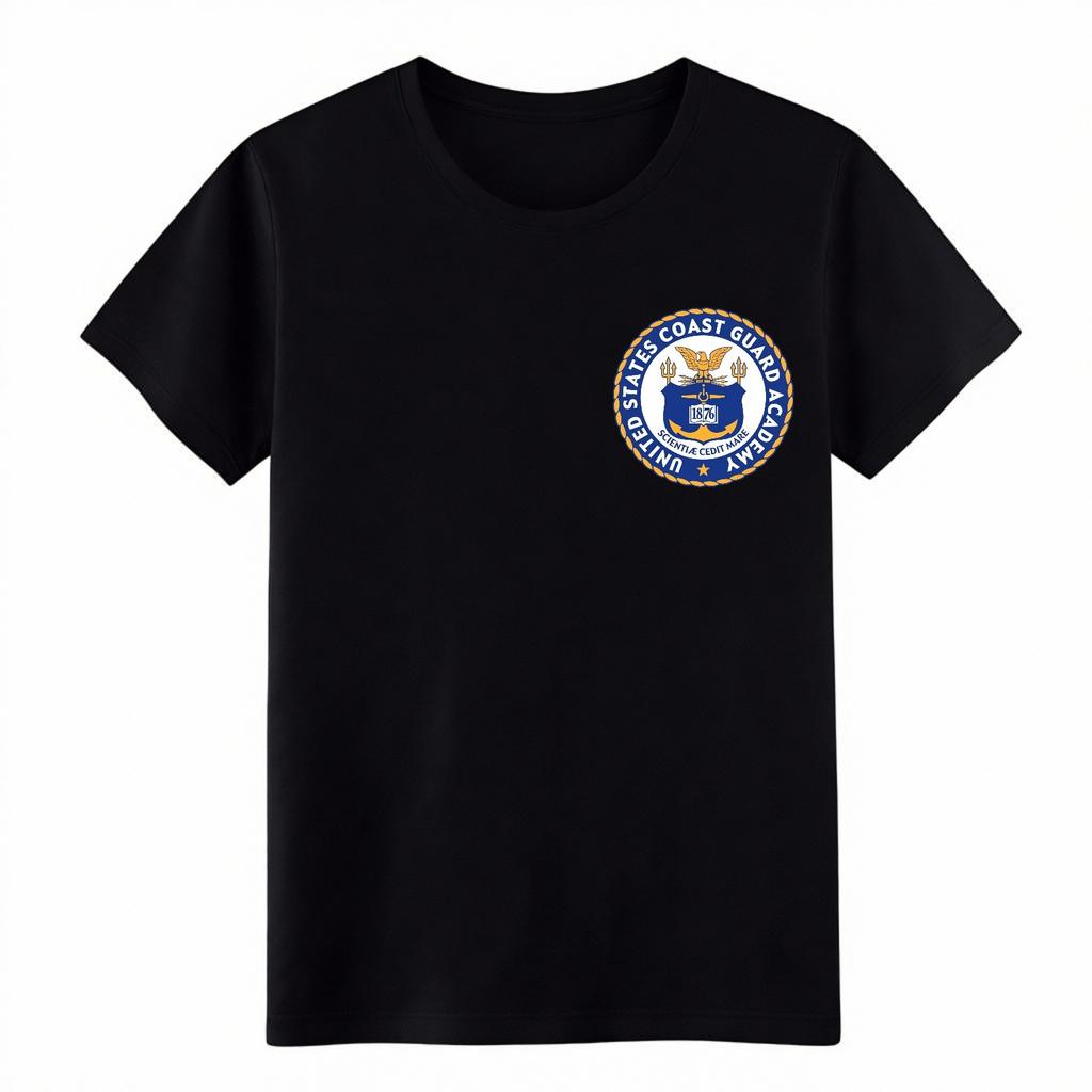 USCGA United States Coast Guard Academy Seal T-Shirt, Casual Cotton Crewneck Tee