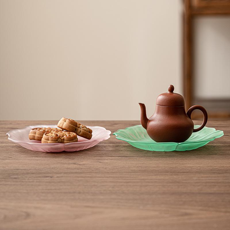 Бытовой чайный поднос Лепесток цветка Маленький поднос Дим сам Фруктовый поднос Японский стиль Чайная доска Кунг-фу Подставка Декор стола Аксессуары