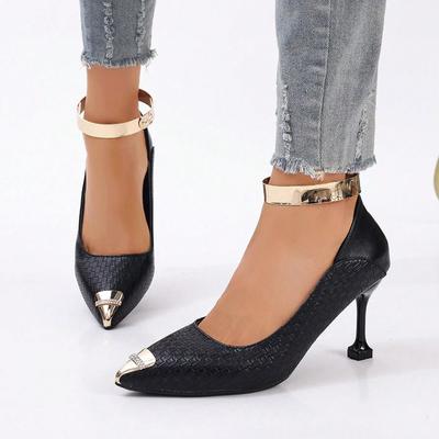 Туфли 8 см Каблук-рюмочка Металлический острый носок Женские туфли-лодочки Повседневная женская обувь Модные туфли на среднем каблуке Женская обувь Милые каблуки