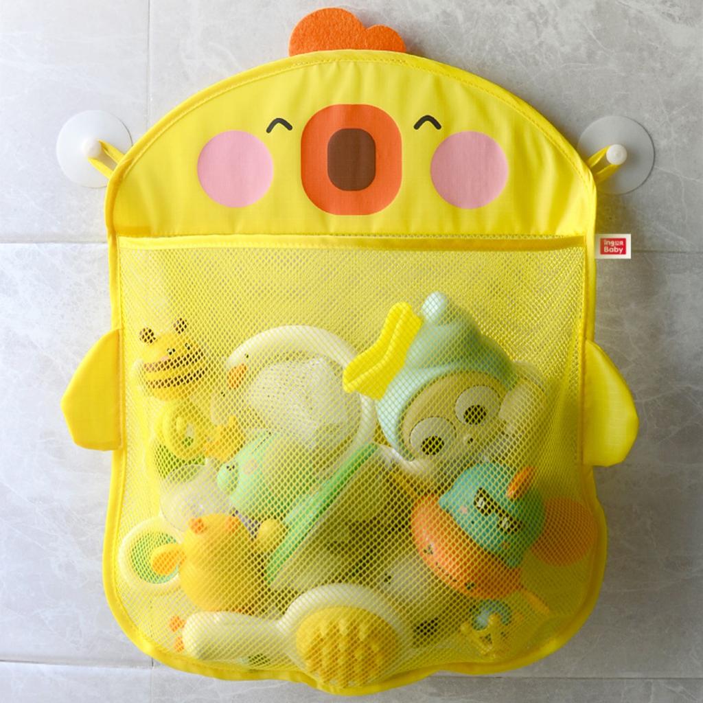 Mesh Bath Toy Organizer, Cute Duck & Dinosaur Bath Toy Storage Net Bathtub Toy Organizer, Perfect Bathroom Hanging Storage Bag