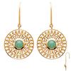 [Q3729] - Gold Plated 'Cléopatra' Gold Aventurine Earrings - 20 Mm