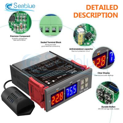 STC-3028 SHT2000 Регулятор температуры и влажности для домашнего холодильника Термостат Гигростат Термометр Гигрометр DC 12 В 24 В AC 110-220 В