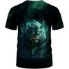 Мужская летняя 3D футболка Модная повседневная свободная с принтом животного тигра с круглым вырезом и коротким рукавом