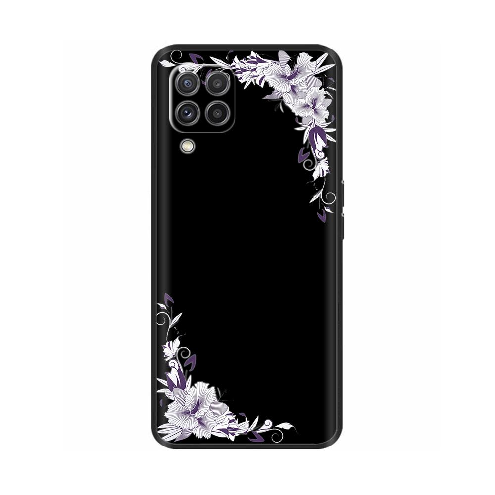 Чехол для Samsung A12 M12 F12 Стильный окрашенный чехол Мягкий чехол из жидкого силикона для телефона Galaxy A12 A M F 12 Fundas TPU Capa Черный