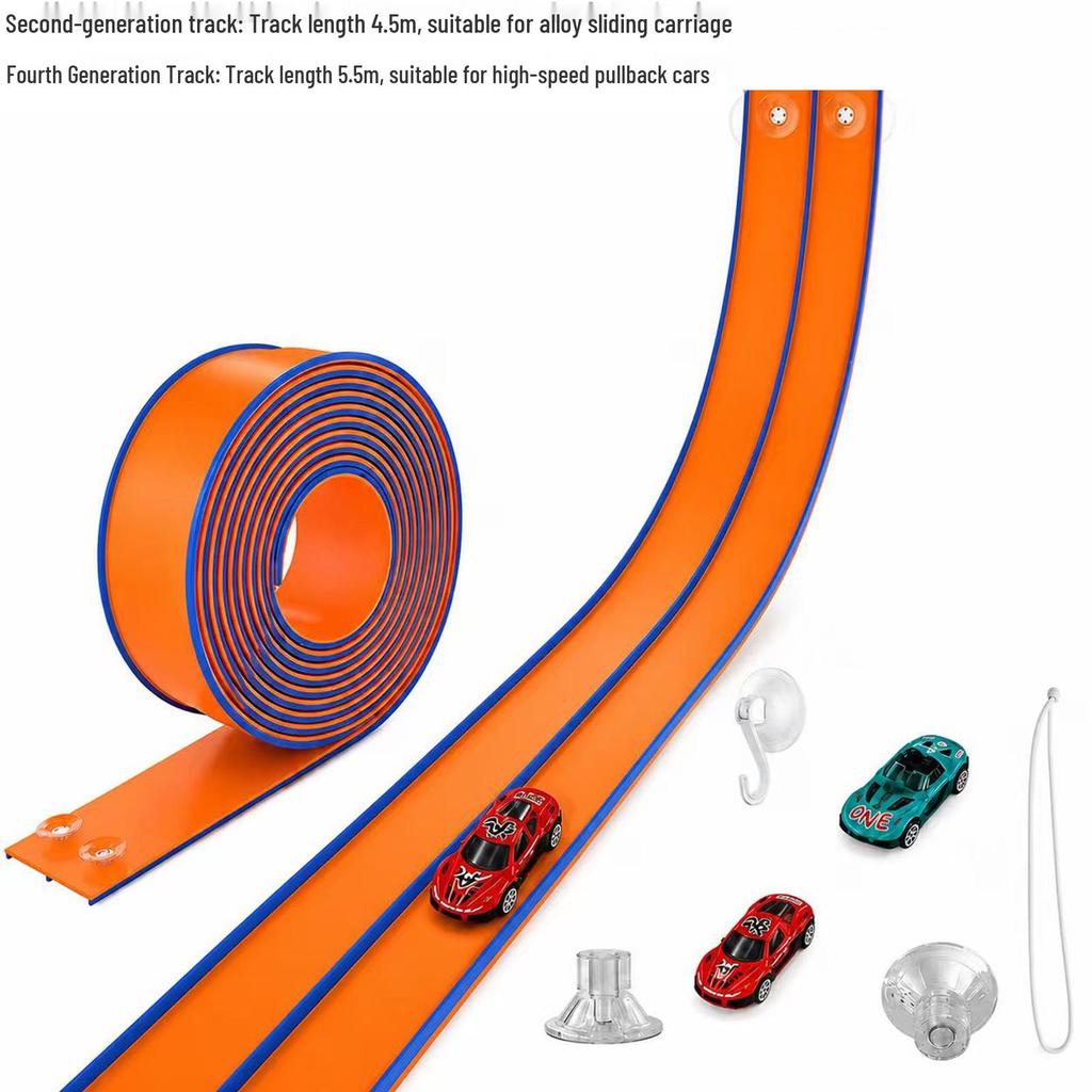 Alloy Car Model Elastic Ramp Toy with Suction Cups - DIY Children's Track Set