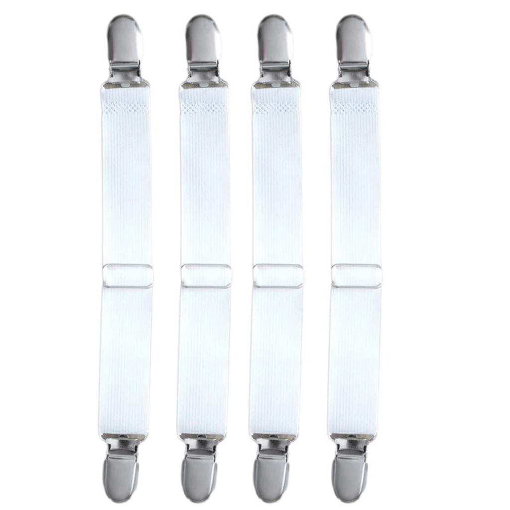 4 шт. Эластичные полоски-застежки для простыней, регулируемые держатели одеял и покрывал для матраса, подтяжки, зажимы для простыней, ремень, постельные принадлежности