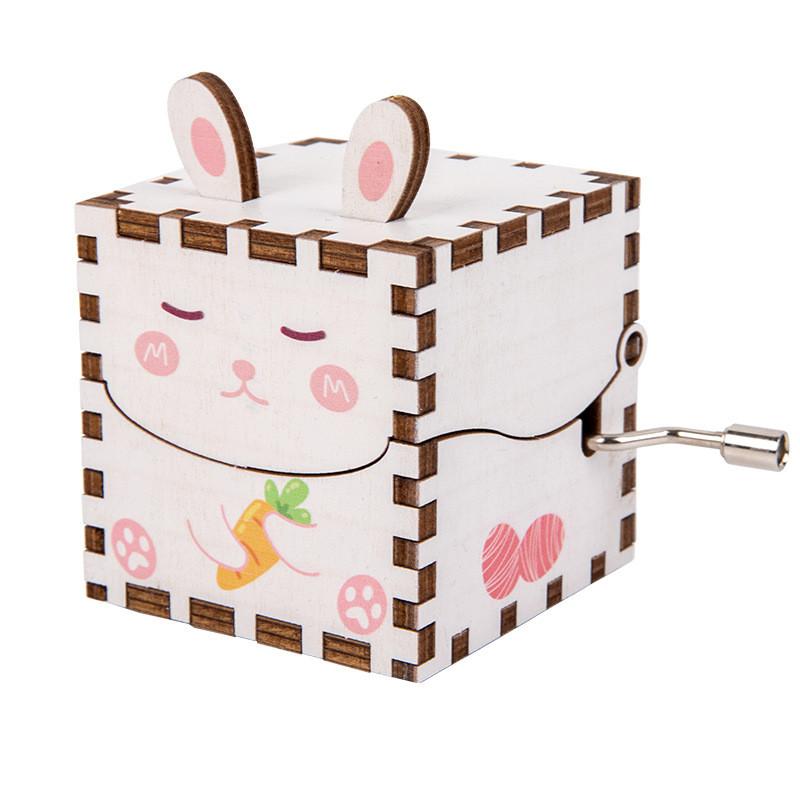 Деревянная музыкальная шкатулка-игрушка в форме животных (кролик, лиса, панда) для детей от 3 до 6 лет Подарок для девочек