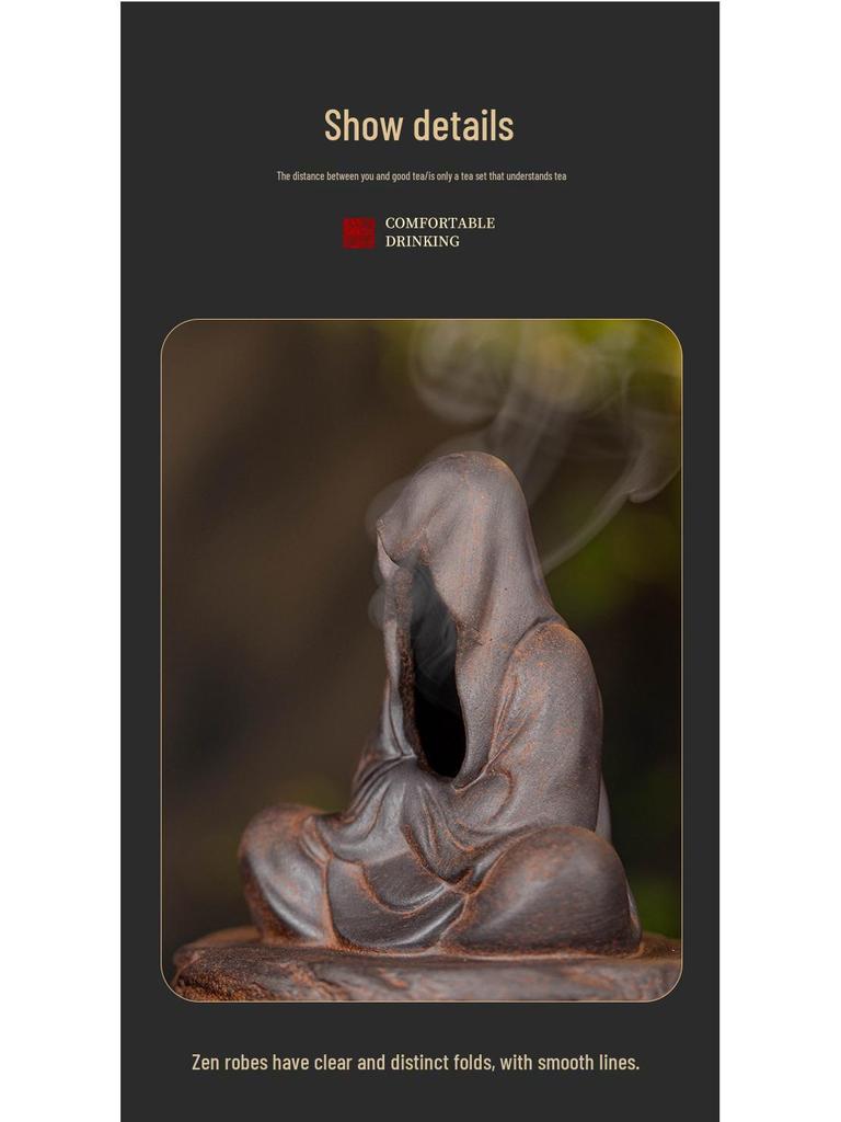 Керамическая курильница дзен: Декор для дома, ароматерапия и журнальный столик для спиралей из агарового дерева и сандала, дизайн в стиле китайской грубой керамики.