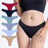 High Quality Comfort Simple Solid Color Ladies Thong Sports Breathable Large Size Women Sassy Sexy Panties Cotton Female Cute Solid Color Underpants