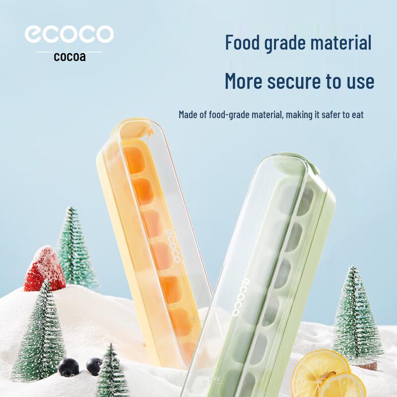 Ecoco 21-Cube Silicone Ice Tray with Lid