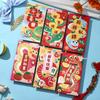6Pcs Chinese  Year 2025 Red Envelopes Year Of Snake Red Pocket Money Gift Envelope Wedding Gift Bag Good Luck Hongbao