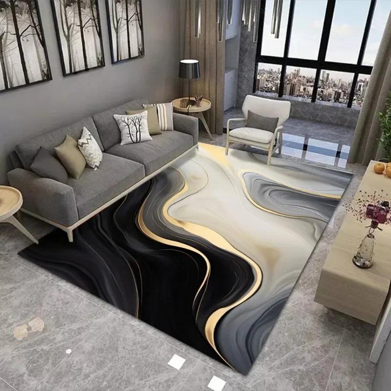 Скандинавский абстрактный ковер в стиле мрамора, большой, для декора гостиной, коврик под диван, коврик для кофейного столика, напольный коврик для спальни, нескользящий, мягкий коврик, модный