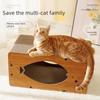 Meow Fairy Bubble Fish Cartoon Cat Bed & Scratching Board - Double-layer Corrugated Cardboard, Multi-purpose Design