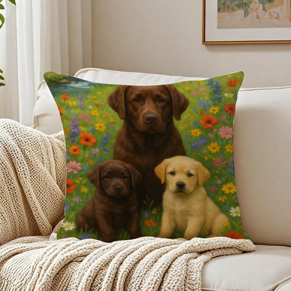 Labrador Retriever Pillow Friendly Dog Plush Cushion Cushion Cover Pillowcase Anti-Dustmite Living Room Sofa Decor Cushion Room