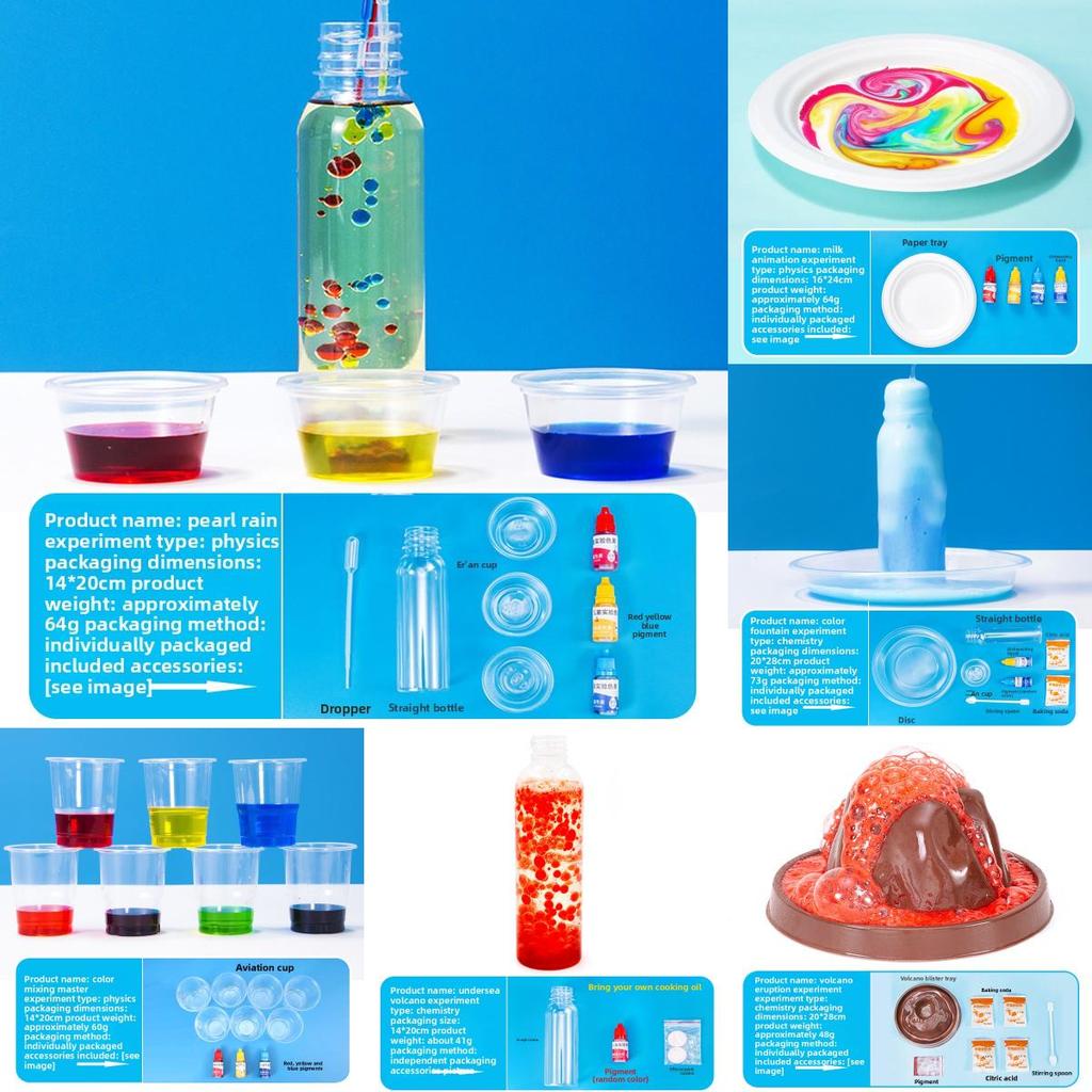 Набор для научных экспериментов для детей с материалами для химических реакций и веселого извержения вулкана