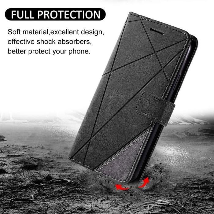 Case for Samsung Galaxy S21 FE - BOOLING - Black - Scratch Protection - PU Leather
