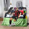 Atlanta United FC Red Black Vertical Stripe Logo Flannel Blanket Soft Warm Lightweight Sports Fan Washable Throw Blanket Bedroom Sofa Deco