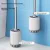 Toilet Brush Set with Wall-Mounted Design, Base, Long Handle, Round Head, No Drilling Required, No Dead Angles, for Cleaning Toilet And Bathroom
