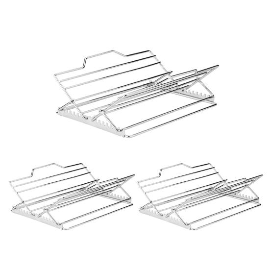 1/2Pcs Adjustable V-Shaped Chicken Roasting Rack Non-Stick Stainless Steel Foldable Roasting Stand Travel Grill Accessories