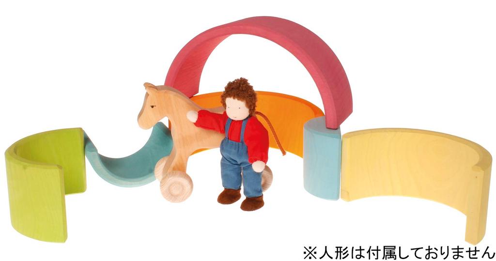 Игрушка развивающая игрушка строительные блоки интерьер фигурка игра радуга высота 9 x ширина 17 x глубина радужный туннель пастель большой ГРИММ 6.5 см