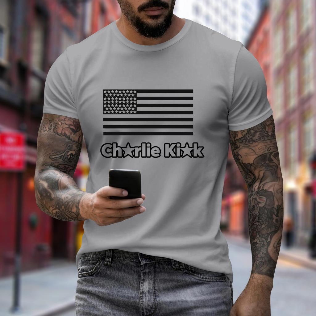 Men's Printed Short Sleeve T-Shirt Men's Loose Casual Short Sleeve Top