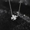 Women's Summer Clover Pendant Silver Necklace