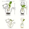 Simple cat iron flower pot hydroponic flower vase creative home living room restaurant table decoration creative ornaments