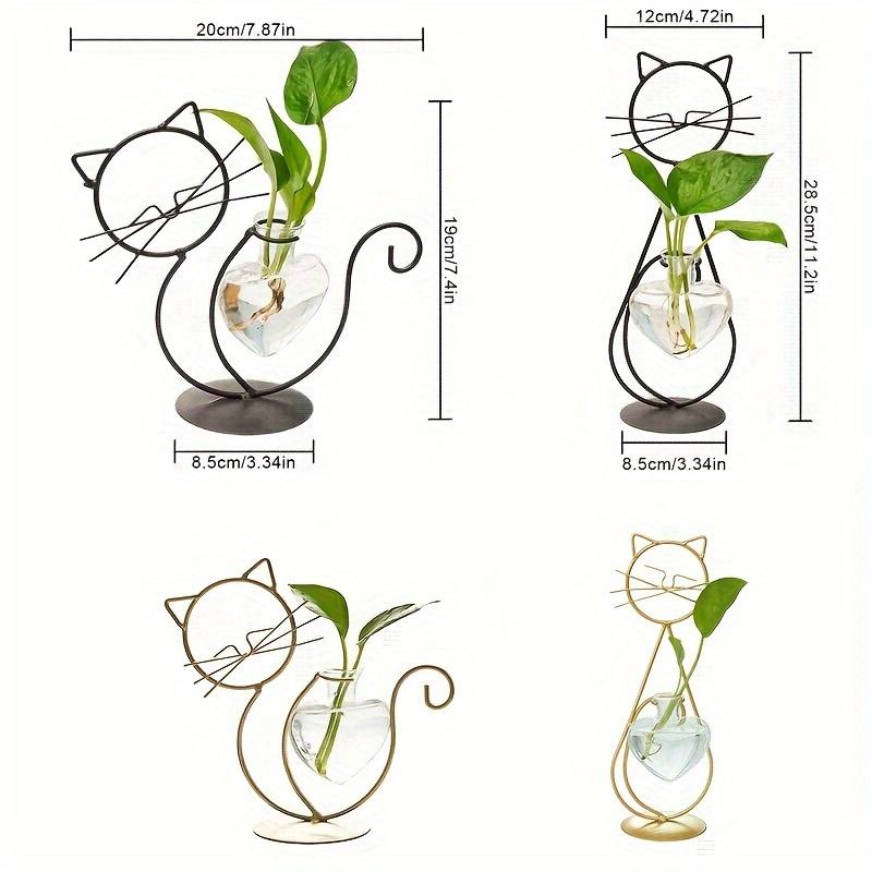 Simple cat iron flower pot hydroponic flower vase creative home living room restaurant table decoration creative ornaments