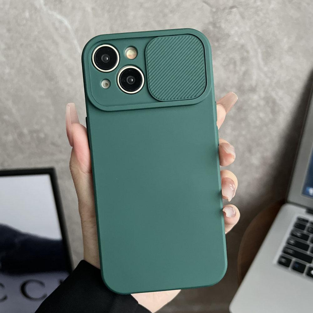 Ударопрочный чехол из жидкого силикона для iPhone 17 15 13 12 16 14 Pro Max XS X XR 7 8 Plus SE3, матовый чехол со шторкой для камеры