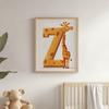 Żyrafa Z Literką Z - Plakat Dla Dzieci Żyrafa Z Literką Z - Plakat Dla Dzieci, 70X100 Cm, Bez Ramy, Płótno Premium Na Blejtramie